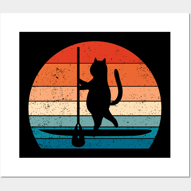 Paddleboard Cat Wall Art by MARKBAY Shop